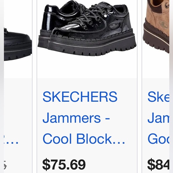 Skechers Shiny Black Platform Sneakers